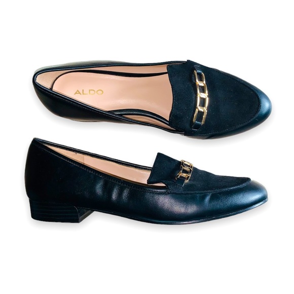 Aldo Shoes - Aldo Black Almond Toe Loafers Size 9